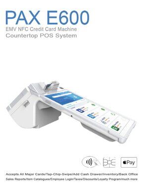 Pax E600 Smart POS Terminal -All-in-One Payment, Inventory & Business Management
